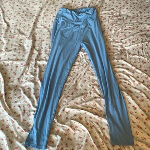 high waisted baby blue leggings